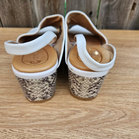 Corso Como Geox Women's White and Brown Wedge Sandals Size 7.5 - Picture 10 of 16